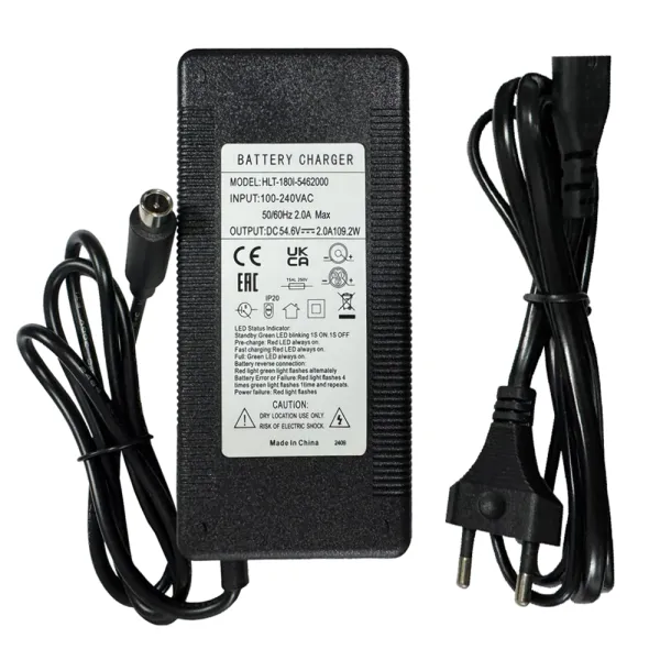 Incarcator pentru trotinete electrice 48V, input 2.0A, output DC54.6V / 2.0A, 109.2W