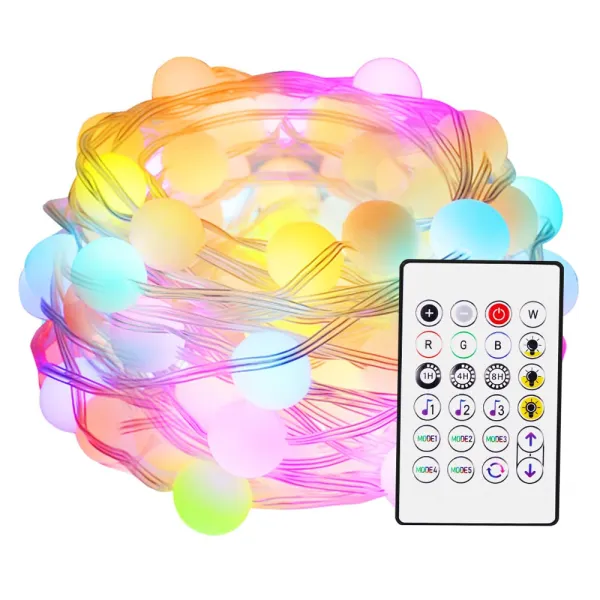 Instalatie luminoasa LED pentru exterior, 33 LED RGB, IP65, 5 metri, compatibila cu Tuya, SmartLife