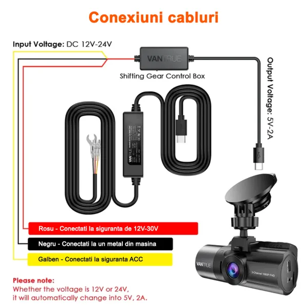 Kit universal de cabluri ACC de 3.5 metri, pentru a conecta camera direct la masina