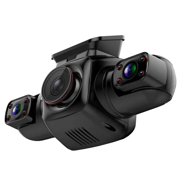 Camera auto de bord cu 4 canale PRUVEEO D90 Mini FHD, WiFi, Night Vision, 150o, ecran LCD 3&quot;, GPS, aplicatie dedicata, G-sensor si monitorizare parcare