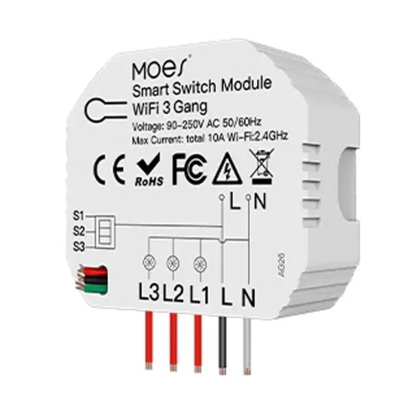 Releu inteligent smart WiFi cu 3 canale, DIY, compatibil Tuya/SmartLife