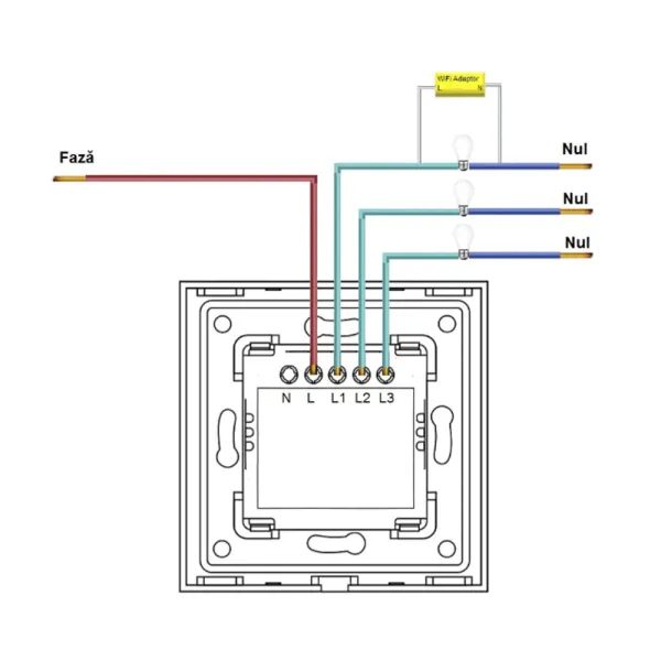schita instalare intrerupator smart