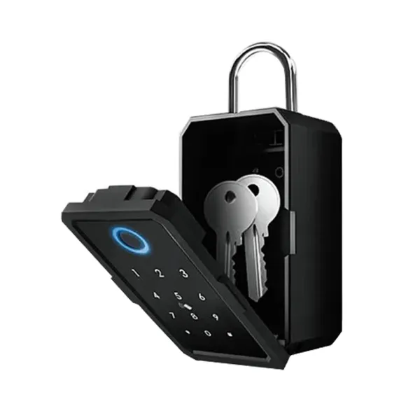 Seif de perete exterior pentru chei, Smart Key Box WiFi, IP65, blocare cu amprenta, card IC sau parola, compatibil Tuya/SmartLife