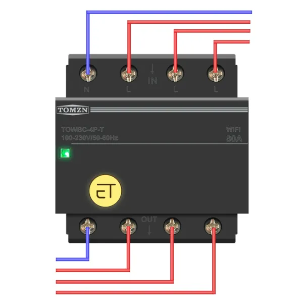 Siguranta automata inteligenta trifazata tip intrerupator circuit 80A, WiFi, compatibila Tuya / Smart Life
