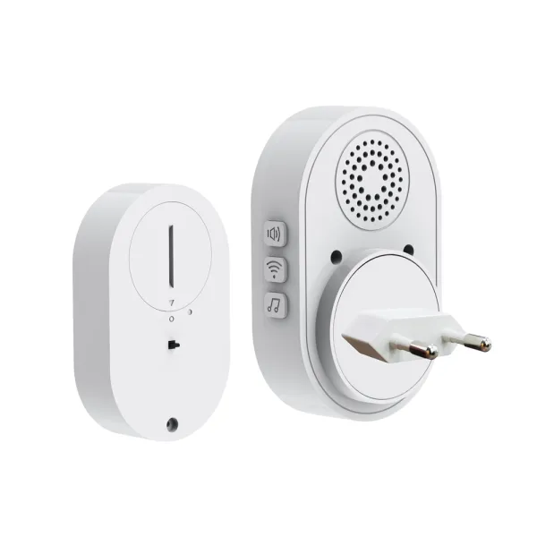 Sonerie inteligenta WiFi ce se poate conecta cu senzori sau alarma securitate, Tuya, Smart Life