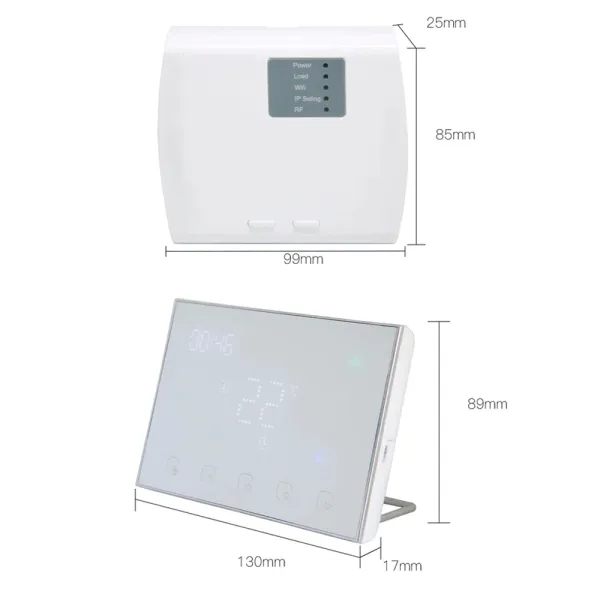 Termostat de ambient inteligent Smart WiFi+RF pentru incalzire in pardoseala, compatibil Tuya / SmartLife