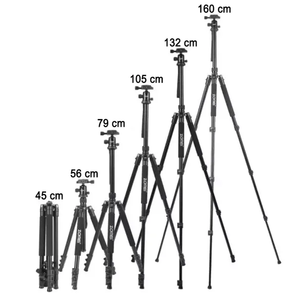 Trepied profesional 58 - 160 cm din aluminiu, cap cu bila si sistem Quick Release