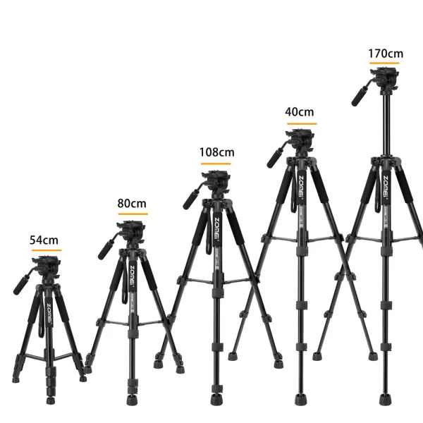 Trepied profesional 56 - 165 cm din aluminiu cu cap 3-Way si monopied cu suport telefon