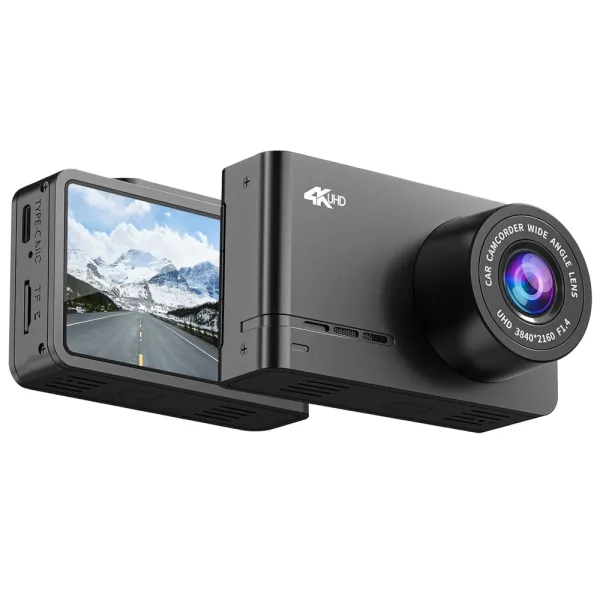 Camera auto de bord Wolfbox D07S 4K 2160P, WiFi, Night Vision, 170°, ecran 2.45&quot;, GPS, aplicatie dedicata, G-sensor si monitorizare parcare