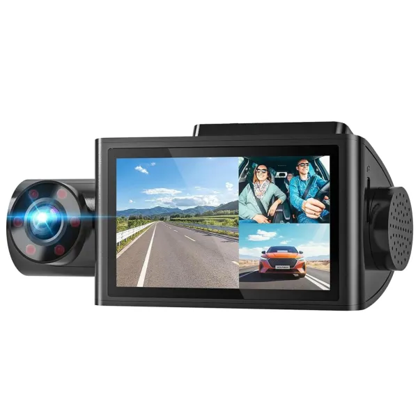 Camera auto de bord Wolfbox i07 4K+1080P, WiFi, Super IR Night Vision, 150°, ecran 3&quot;, GPS, aplicatie dedicata, G-sensor si monitorizare parcare