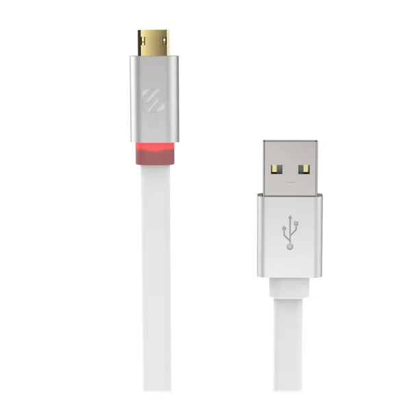 flatOUT LED cablu micro USB reversibil EZTIP™ (Alb, 2m)