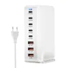 Incarcator rapid USB-C 268W cu 8 porturi (5xUSB-C, 3XUSB-S), ideal pentru laptop, tableta, telefon, Negru / Alb